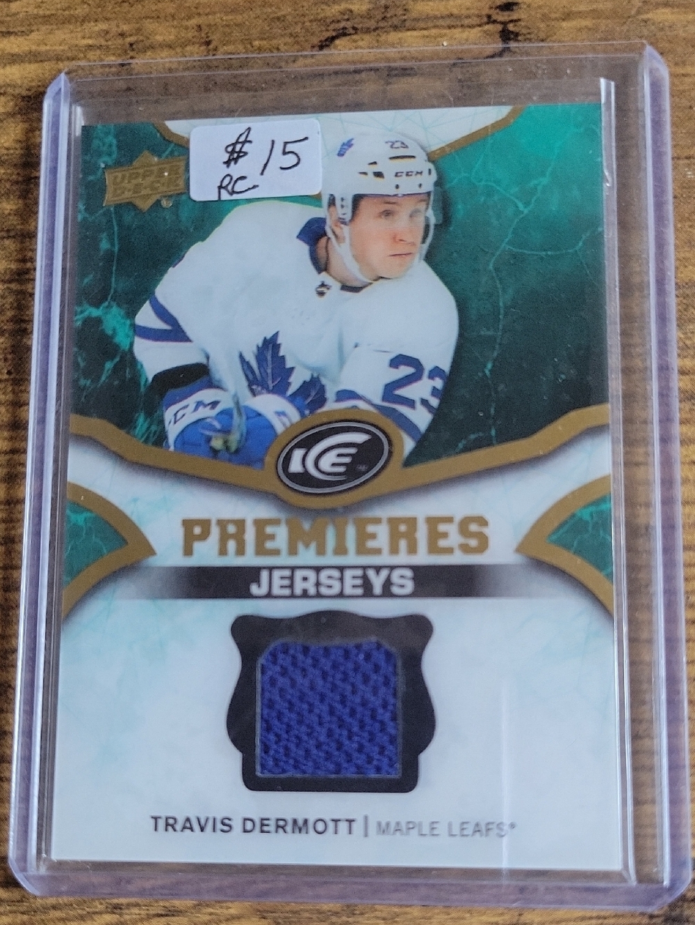 Premieres Jerseys Travis Dermott Blue Hockey Memorabilia Card